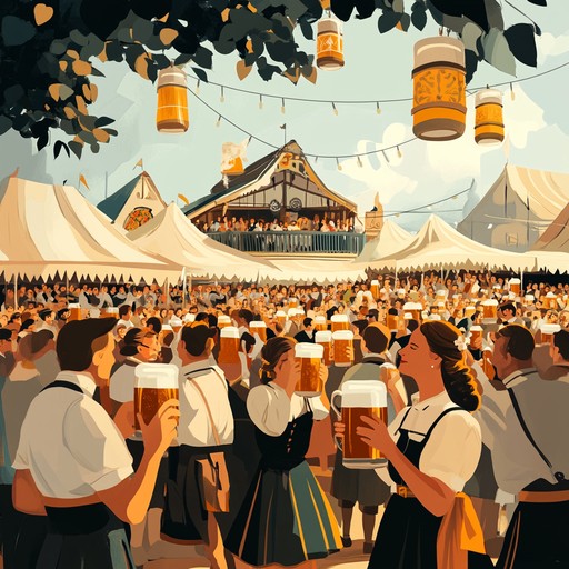 A rousing compilation celebrating traditional and modern oktoberfest sounds, featuring oompah brass and energetic crowd choruses. Ideal for setting the festive spirit of a bustling beer tent filled with laughter and music.