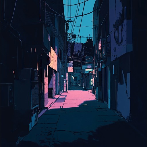 A haunting instrumental piece that captures the ominous atmosphere of tokyo's night streets, blending traditional japanese instruments with dark electronic undertones to evoke a sense of suspense and unease typical in anime thrillers.