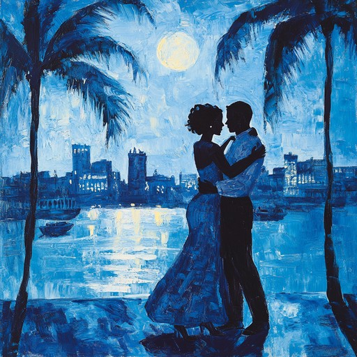 Evoking a nostalgic night in havana, this sultry rumba features slow and sensual rhythms that inspire passion and intimacy. The guitar leads with intricate fingerpicking, accompanied by the melodic sway of the piano and soft, rhythmic percussion. The essence of warm summer nights under the moonlight, dancing closely with a loved one