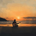 relaxing guitar tunes mimicking calming ocean breezes at dusk