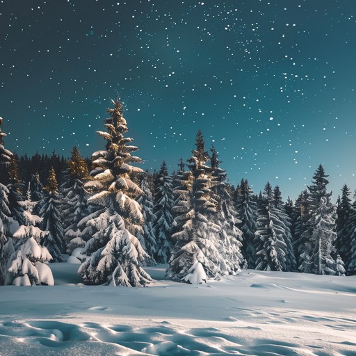 A calming and mysterious instrumental track that captures the essence of a tranquil winter night, infused with subtle holiday elements. The music evokes a sense of wonder and serenity, perfect for reflective moments during the holiday season.