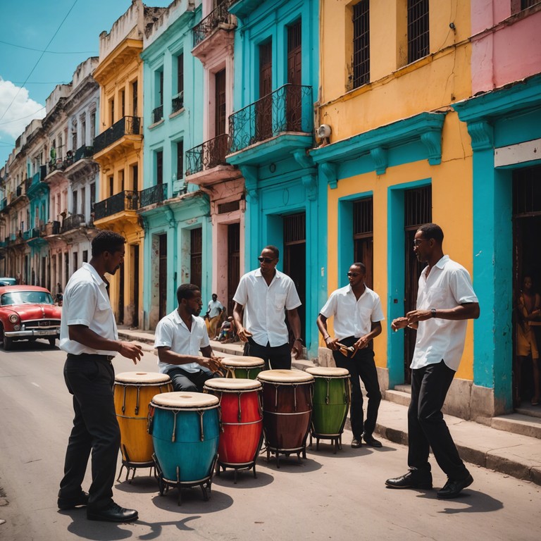 A lively, rhythmic instrumental capturing the essence of a sunny havana morning, infused with joyful beats and dynamic rhythms of afro cuban music. This composition features vibrant conga play that sets a festive mood, making it perfect for morning routines or uplifting moments.