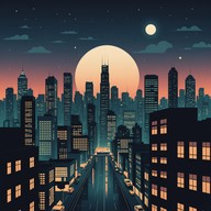 reflective beats under moonlit urban landscapes