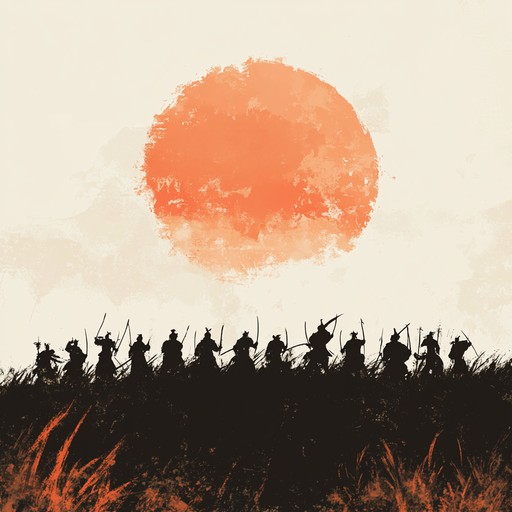 Imagine a scene of ancient warriors ready at dawn, their swords gleaming under the early morning sun, as they prepare for a monumental clash. The music captures the tension, the adrenaline rush, and the explosive conflicts of a battle with dynamic shifts and impactful thematic elements.