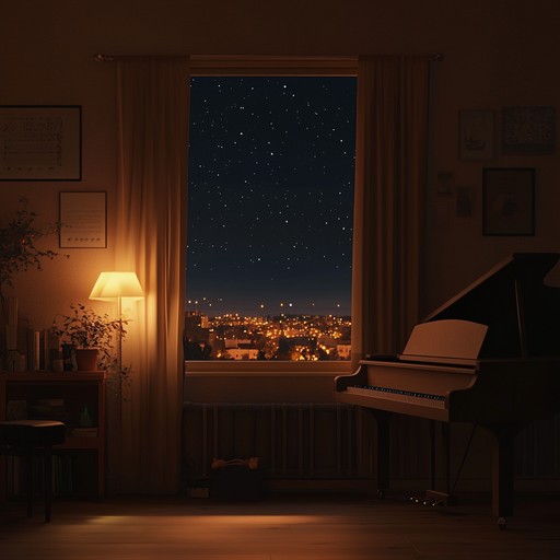 This delicate jingle features gentle piano melodies that create an intimate and serene atmosphere, perfect for late night reflections or a peaceful backtrack. The subtle yet captivating notes float effortlessly, bringing forth a tranquil and comforting sensation designed to soothe and calm the listener