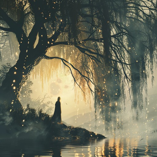 This composition aims to replicate the tranquil and somewhat mystical atmosphere of a gentle river flowing by an ancient willow tree. The sound is crafted to evoke the sense of peace and timelessness one might feel while sitting near water under the canopy of lush, sweeping branches