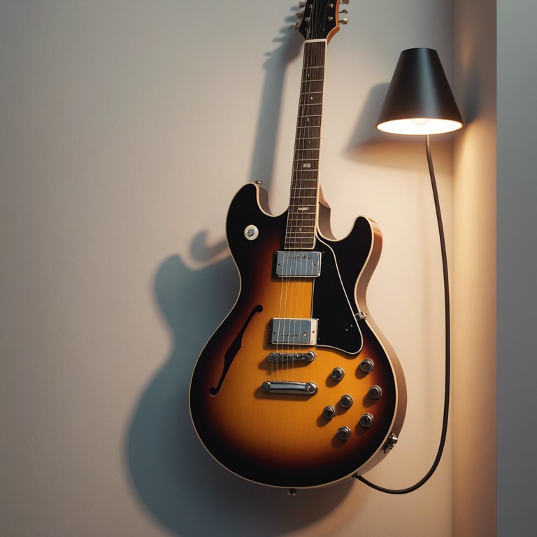 An electric guitar gently cries out amidst the palpable silence of a private room, instantly transporting the listener into a world of deep introspection and subtle emotional turmoil.