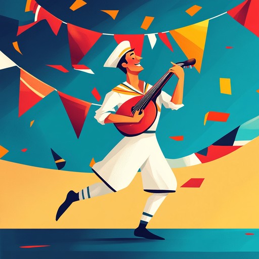 An upbeat and spirited instrumental that embodies the merriment and camaraderie of russian sailors, featuring traditional melodies played on the balalaika, evoking scenes of festive dances aboard the ship under the open sky