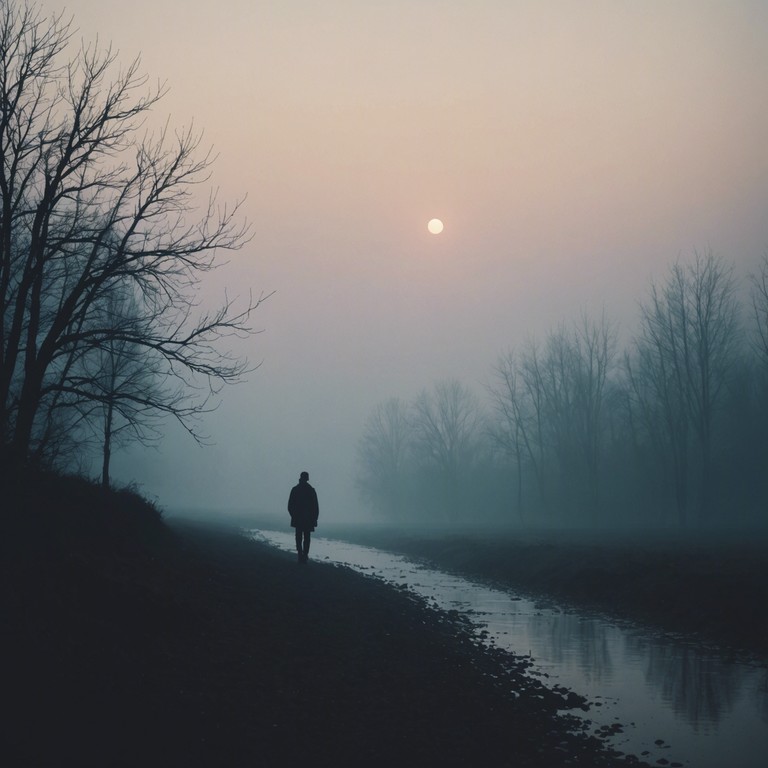 This track embodies a deep and introspective journey through shadowy landscapes of emotion and memory, using layers of synth pads to create a hauntingly melancholic atmosphere that tugs at the heartstrings, perfect for reflective moments or dark scenic visuals.