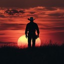 dreamy western melodies, solitude under glowing desert skies