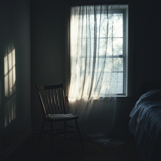 A minimalist instrumental bedroom pop composition that captures the subtle tension of quiet nights alone, blending soft synths and sparse guitar plucks to evoke unease and introspection in a familiar space.