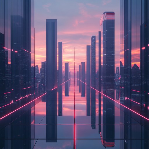 Energetic and melodic synth lines accompanied by dynamic beats create an atmosphere of hope and excitement, representing a new day in a neon lit futuristic city. The music resonates with positivity and the promise of a bright future.