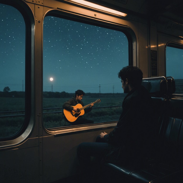 This track features deep, emotive guitar melodies that echo the solitude and introspection of a midnight journey by train. The music captures the essence of traveling alone with your thoughts, accompanied only by the rhythm of the tracks and the soulful twang of the guitar.