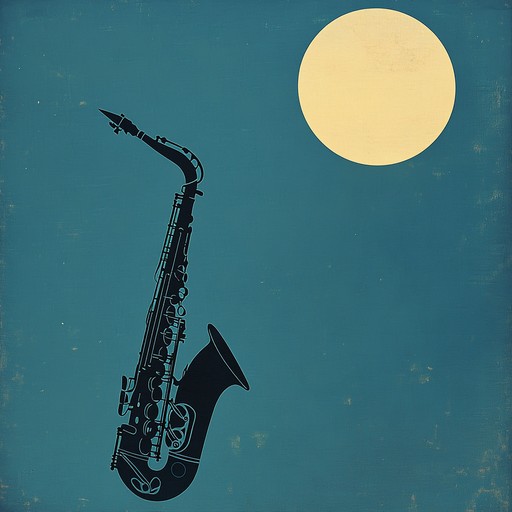 A smooth and elegant jazz piece led by a soulful saxophone that embodies the gentle whispers of moonlight, guiding listeners into a reflective and serene nocturnal soundscape.