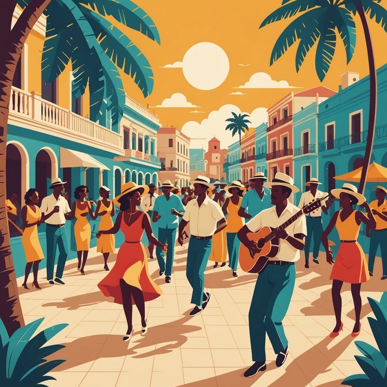 Emulating the vibrant energy found in cuban street fiestas, this track encompasses the positivity and dynamic spirit of the cuban culture through its hypnotizing salsa rhythms and the celebratory trumpet melodies.