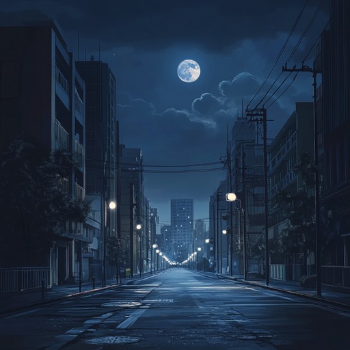 An instrumental track featuring mellow beats and gentle synths, evoking a relaxed night walk through an urban landscape.