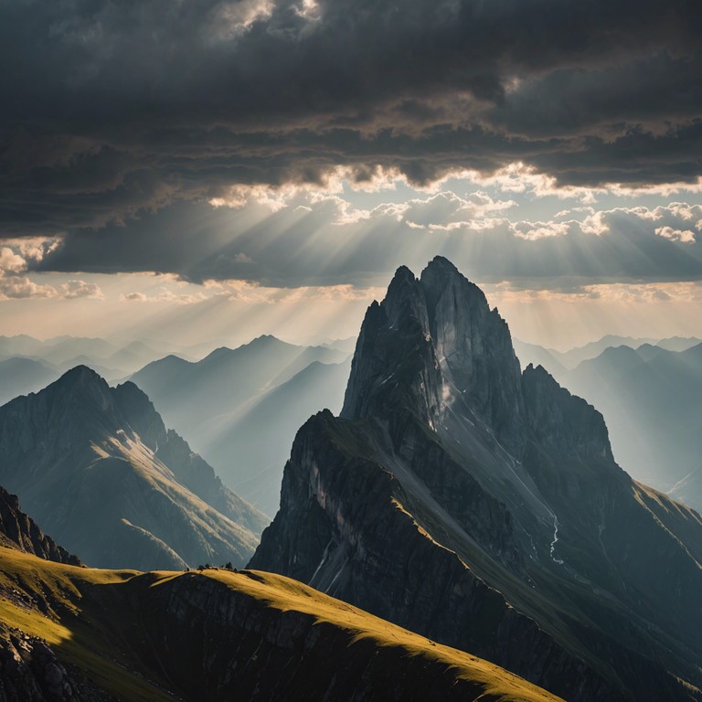 A confident and powerful orchestral piece that paints a vivid picture of majestic landscapes and towering mountains through sweeping symphonic movements. The music starts with a gentle, mysterious introduction, builds into a bold and epic crescendo, capturing the awe inspiring beauty and grandeur of an untouched wilderness.