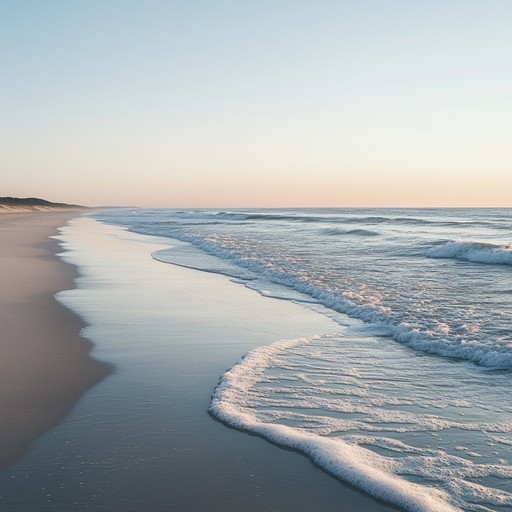 Transport yourself to a peaceful beach at night, where the gentle wash of ocean waves against the shore provides a calming, contemplative atmosphere ideal for relaxation and sleep.