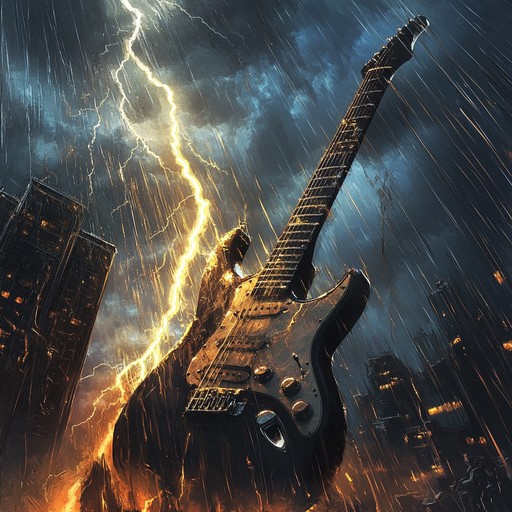 A powerful fusion of heavy metal guitar riffs and driving hip hop beats that create an intensely energizing and adrenaline pumping experience. The song seamlessly blends the raw power of metal with the rhythmic punch of hip hop, igniting a fiery storm of sound.