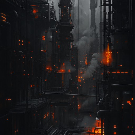 Merging powerful metal guitar riffs with relentless mechanical beats, this track captures the rise of the industrial era in a dark, atmospheric landscape, alternating slams and interludes.