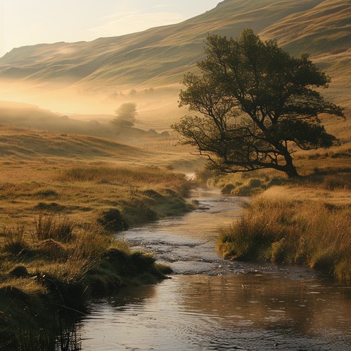 A deep, evocative traditional flute piece that captures the essence of a serene, ancient landscape, meant to induce reflection and a sense of timeless connection. The music flows like a gentle stream, weaving through the lush greenery of a hidden glen, evoking images of a land untouched by time and human influence.