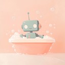 a tender instrumental about a robot experiencing a bubble bath