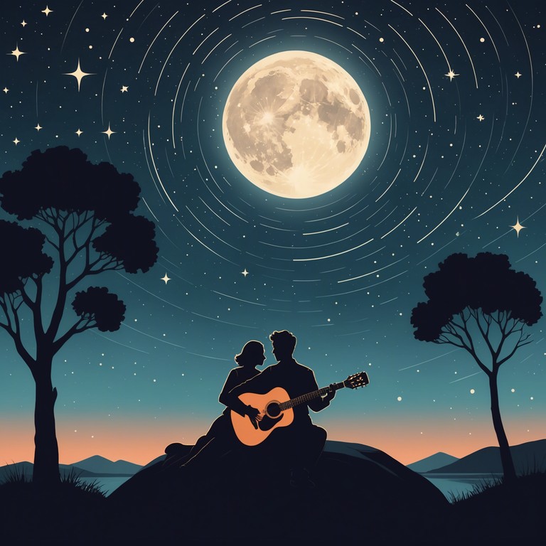 In this intimate instrumental, the soft strumming of acoustic guitars intertwines with evocative, heartwarming melodies, creating a soundscape that captures the essence of a quiet, romantic evening. The tune progresses gently, reflecting the subtleties of love and companionship, making it perfect for reflective moments or a peaceful background score.