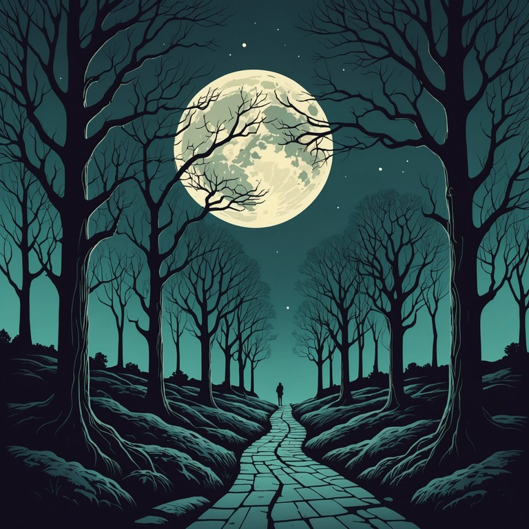 In a world of barely audible rustles among dense, shadow laden trees, this track employs soft guitar plucks intertwined with the haunting echoes of a flute, creating a folk rock piece filled with tension and mystery. The composition unfolds like a dark fairy tale told at twilight, where each note adds depth to the mystical terrain of the forest. The slow pacing and minor key enhance the sense of something lurking just out of sight, making it perfect for reflective and suspenseful moments.