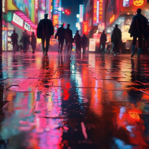 An instrumental blend of new wave and city pop, featuring energetic synthesizers and rhythmic drum patterns. It captures the essence of cruising through shibuya's bustling streets under the glow of neon signs, blending modern electronic sounds with a nostalgic feel.