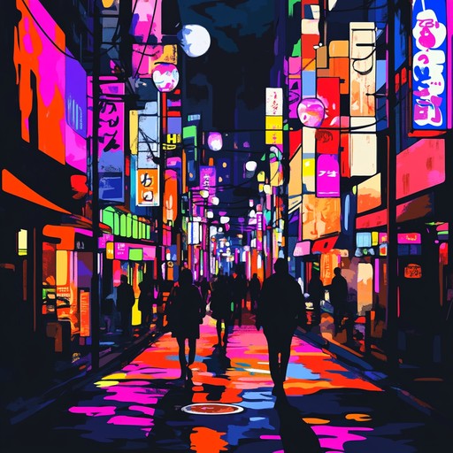 A high energy instrumental track blending upbeat j pop melodies with groovy, vibrant funk rhythms. Synthesizers and bass lines lead this dance inducing tune, evoking the lively streets of tokyo and capturing the essence of modern pop culture. Perfect for a sunny, carefree day.