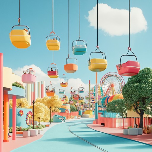 This composition features playful melodies and cheerful harmonies, mirroring the joy and lightheartedness of a carousel ride on a bright sunny day at a whimsical amusement park. The music is filled with twinkling sounds and catchy rhythms that create an exuberant and uplifting atmosphere.