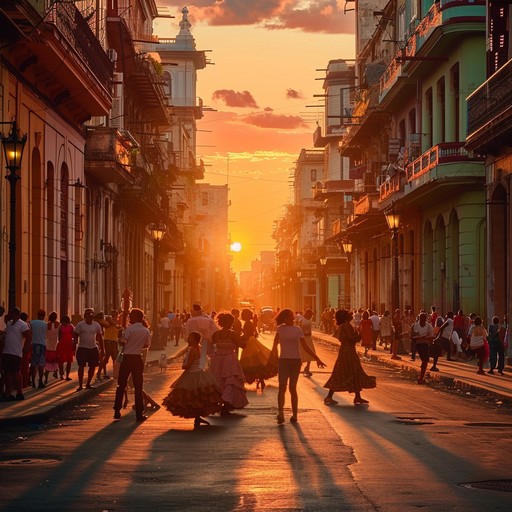 This composition captures the essence of a vibrant cuban sunset, blending traditional rumba rhythms with contemporary sensibilities. The piece evokes the lively streets of havana as dusk falls, with locals dancing to the rhythm of life. It's a celebration of cuban culture, embodying the spirit of joy and communal gathering that rumba represents.