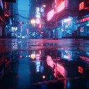 gloomy ambient synths weave through neon lit cyberpunk streets.