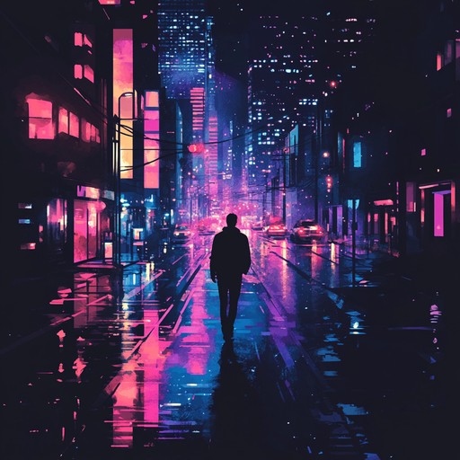 An instrumental piece that combines pulsating synthesizers and driving drum machines to capture the passionate atmosphere of 1980s city nights, reminiscent of neon lights and bustling streets.