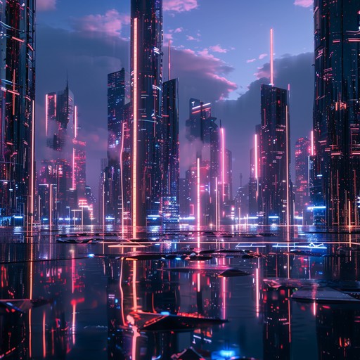 This track embodies a high energy, futuristic trance audio experience. It features pulsating rhythms and synth sequences that mimic the exhilarating sensation of speeding through a neon lit city at night. The tune captures the essence of modern nightlife and virtual reality escapades, supported by invigorating beats and an ever evolving synth landscape.