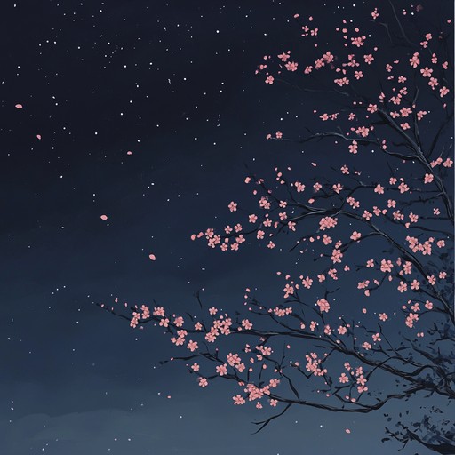 An atmospheric instrumental piece focusing on creating a calming environment under the cherry blossoms at night. This track uses the gentle sounds of the koto to convey a sense of peace and serenity, ideal for a relaxing anime backdrop or a quiet moment in solitude.