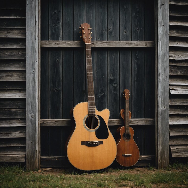 Charting the inner turmoil and aggressive energy in a rural setting with a focus on acoustic sounds representing emotional storms, this music delves deep into the heart of anger and resilience using only an acoustic guitar. It's suitable for dealing with heavy themes in film, television, or personal reflective listening