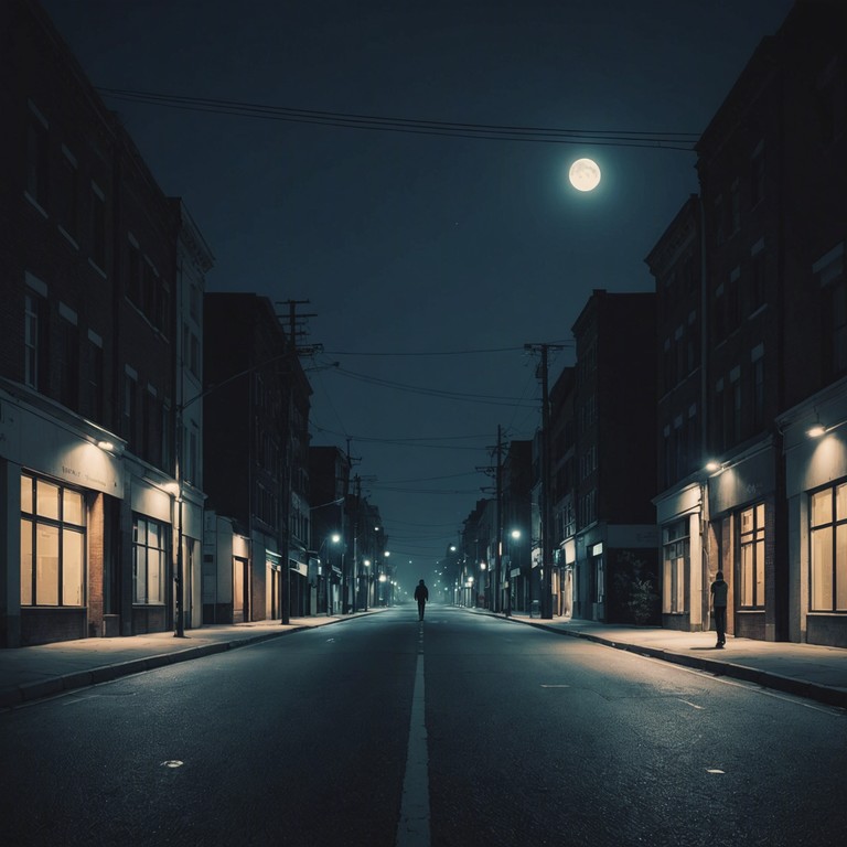 A composition that evokes the quiet, contemplative walks through dimly lit city streets, where each step echoes with memories and the sharp coolness of the night wraps around like a familiar shroud.