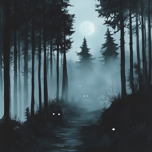 An instrumental dark folk piece that captures the eerie atmosphere of a silent, moonlit forest where shadows move and secrets lurk. The haunting melody played on the hurdy gurdy blends with ambient sounds of rustling leaves and distant whispers, creating a sense of unease and mystery.