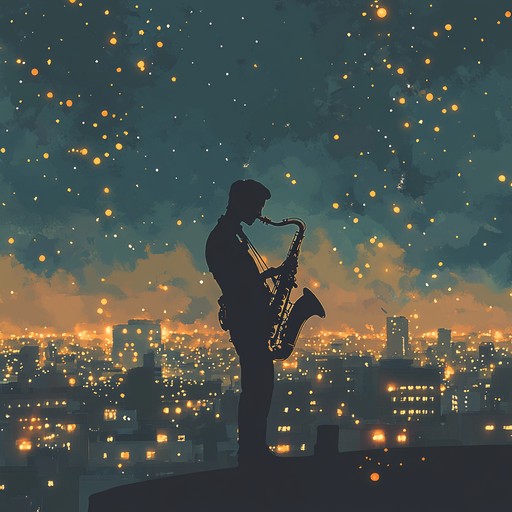 An instrumental track that melds sophisticated jazz harmonies with soulful rhythms, painting a vivid soundscape of a city at night. Warm saxophone melodies intertwine with smooth piano chords over subtle bass lines, capturing the essence of urban elegance and nocturnal introspection.