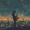 an elegant jazz melody blending soulful nocturnal cityscapes