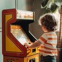 a whimsical instrumental capturing 1980s arcade gaming vibes