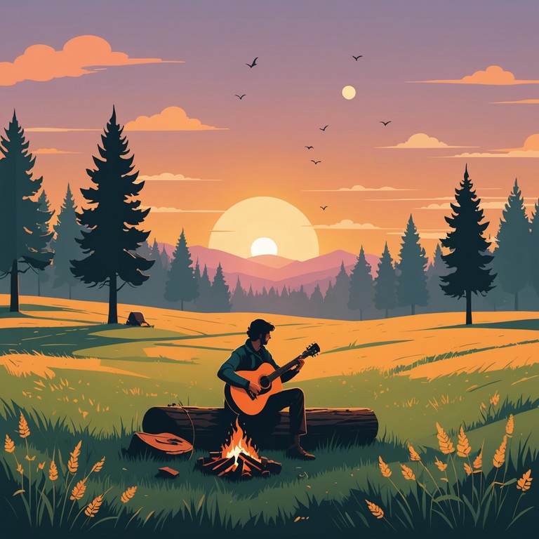 This track encapsulates the essence of a tranquil journey across scenic landscapes, reminiscent of americana traditions, with a modern twist. It is designed to invoke a sense of peace and nostalgia, using slow tempos and soulful melodies played on the slide guitar, evoking images of vast open skies and quiet evening campfires.