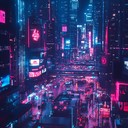 throbbing beats amid neon cityscapes, pure cyberpunk vibes