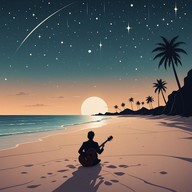 serene guitar ripples mingling with night's calm