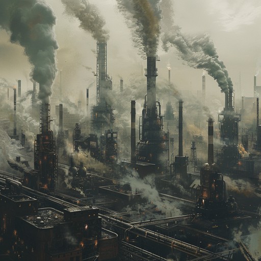 An explosive mix of distorted guitar riffs, metallic percussion, and dynamic soundscapes, capturing the raw energy of a bustling industrial complex. The track evolves with relentless momentum, blending gritty textures and vibrant melodies to create an immersive industrial rock experience.