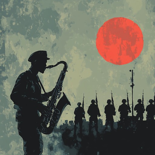 A compelling composition that intertwines the regimented cadence of a military march with the sensuous tones of a saxophone, creating a track that exudes both authority and seductive charm.