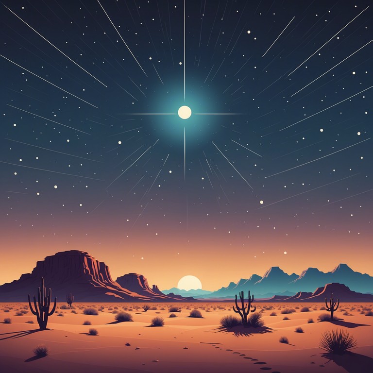 This instrumental track combines traditional middle eastern instruments with a profound sense of longing, capturing the essence of a serene desert night under a blanket of stars. The music is both melancholic and beautiful, embodying the quiet solitude and expansive beauty of the desert.