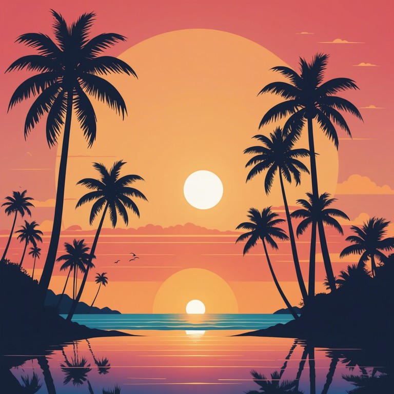 Envision a tranquil beach as sunset paints the sky in vibrant hues, while soft, majestic tones capture the essence of a tropical paradise, creating an atmosphere of deep relaxation and awe. The song blends rich instrumental layers with a vivid soundscape that evokes the beauty and serenity of an island at dusk.