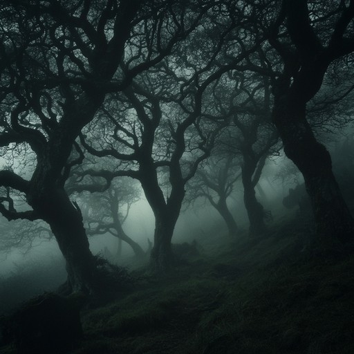 An evocative dark folk composition featuring deep, resonant guitar tones and eerie harmonics. The piece transports the listener to a shadowy, mysterious forest, perfect for evoking somber reflection and a sense of ancient enigma.